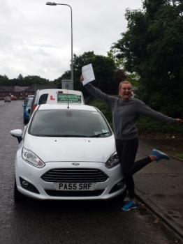 Alice Baraz jumping for joy with her Pass Certificate after passing her Practical Test today.  A fantastic drive after 4pm in heavy traffic with only 2 driver faults.  An excellent result from hard work, listening to her family and instructor to produce an almost faultless drive.  A joy to teach. I will miss you.  Good luck and enjoy driving your K...