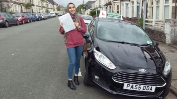 Fatima Omani thrilled to be holding her Pass Certificate following passing her Driving Test today.  A fantastic achievement and drive with only 2 driver faults.  Congratulations and well done again. Keep safe  Salvina Drivewell Driving Academy 29th June 2017....