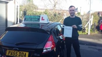 Huw Phillips really pleased to be holding his Pass Certificate after passing first time today and although nervous and shaking managed an excellent safe drive with just one driver fault Enjoy your driving and keep safe Congratulations and well done again Salvina Drivewell Driving Academy 081117
