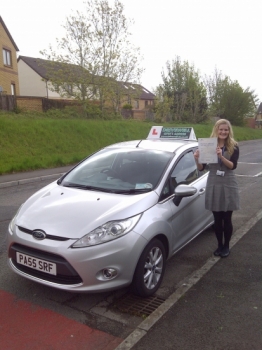 Holly North proudly holding her Pass Certificate after passing her Driving Test today.  A fantastic drive to witness with only one driver fault.  A great result after all your determination and positive attitude and rising to the challenge.  Congratulations again and I look forward to seeing you for Pass Plus soon. Enjoy your driving and keep safe....