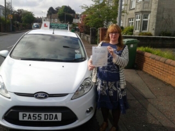 Sara Watkin proudly holding her Pass Certificate after passing her test today, following a super drive with only 2 driver faults. Congratulations again.  Well done for persevering and juggling your lessons.  Enjoy safe driving. 29th May 2013...
