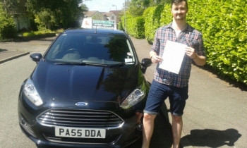 Eoin Cremin delighted to be holding his Pass Certificate after passing his test first time today.  A brilliant, safe and confident drive demonstrating excellent car control.  As a result it was a faultless drive.  The examiner congratulated Eoin and Salvina on  such high standards achieving a 