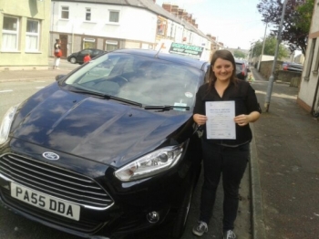 Gwennan Hardy delighted, holding her Pass Certificate after passing her test first time today.  A super drive with only a few driver faults with the added pressure of a Trainee Examiner observing in the back.  It is never easy combining Uni work with lessons, but you did well juggling timetables and learning. Congratulations and well done again.  G...