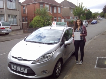 Indy Silva proudly holding her Pass Certificate after passing her test today.  A well deserved result for her determination and calm approach to learning.  Congratulations and well done again. Hope to see you for Pass Plus.  Enjoy your driving and good luck.  Sarah 13th August 2013....