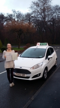 Julia Britton absolutely overwhelmed to be holding her Pass Certificate after passing her driving test today.  The examiner complimented her on an outstanding drive obtaining a rare 