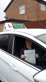 Lucy Cuddihee absolutely delighted to be clenching her Pass Certificate after Pass her Driving Test today.  The examiner said to Lucy that it was a 
