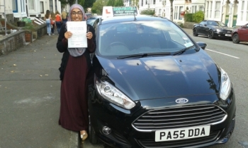 Marya Parve proudly holding her pass certificate after a super drive with only 2 driver faults. A lovely result after working hard and persevering to overcome any difficulties with learning. Well done and congratulations again. Enjoy your driving and keep safe. Salvina 7th August 2014...