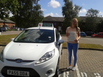Mollie Elizabeth proudly holding her Pass Certificate after passing in her own car first time today.  A really well deserved result after such a hectic time practising with the family chauffeuring  them around the country, and struggling to fit lessons in.  Congratulations and well done again.  Enjoy your driving and keep safe in  your car.  Salvin...