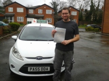 Nathan Chinchen proudly holding his pass certificate after passing first time today.  A great result and what a day to pass!  A fantastic achievement after having most lessons late evening after a hard days work.  A treat to drive in daylight.  What difference this will now make to your career prospects.  Well done again and congratulations once mo...