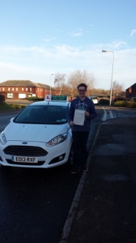 Oliver Hamill proudly holding his Pass Certificate after passing first time today.  An excellent drive highly commended by the examiner with only 1 driver fault.  A fantastic result combining lessons with Uni study and Christmas festivities in addition to quickly adjusting positively to the new car.  Well done and congratulations again. Enjoy your ...