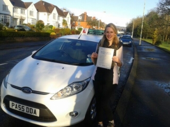 Olivia Woolley  proudly holding her Pass Certificate after passing her test first time today.  Fantastic after that initial enquiry to see you enjoy your driving and lessons.  A lovely safe drive with few driver faults.  Well done and congratulations again. A lovely finish for Valentino.  Enjoy your Christmas break and safe driving. Salvina & Sarah...