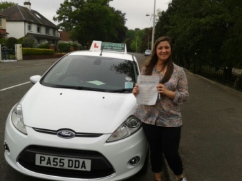 Proudly holding her Pass Certificatev after passing first time today. A well deserved result having combined lessons with a busy working schedule and showing great enthusiasm.  Another great success for Drivewell and Salvina.  Congratulations again. Look forward to seeing you for Pass Plus.  Good luck for enjoyable safe driving. 6th June 2013

....
