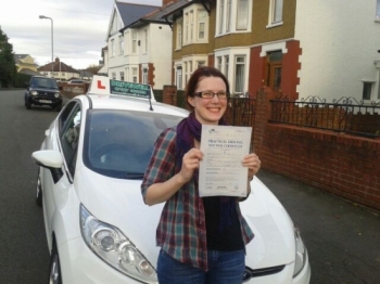 Proudly holding her Pass Certificate after passing today.  The examiner complimented her and Salvina for a safe, competent drive with only 2 driver faults.   28.11.12....