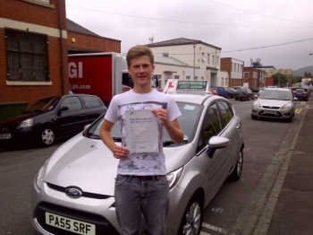 Proudly holding his Pass Certificate following a great drive SEPTEMBER 2012...