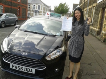 Shan Shan Hou proudly holding her pass certificate after passing her test today with only 3 driver faults.  A well deserved result after fitting in her lessons around a very busy work schedule.  You were delightful to teach taking learning and lessons seriously.  Well done and congratulations again.  Enjoy your driving and keep safe. Salvina and Sa...